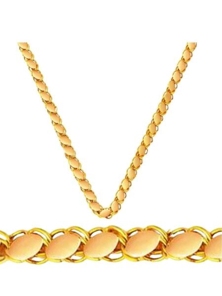Halep Pullu Arpa Zincir 3 mm 14 Ayar Altın Kolye 50 cm