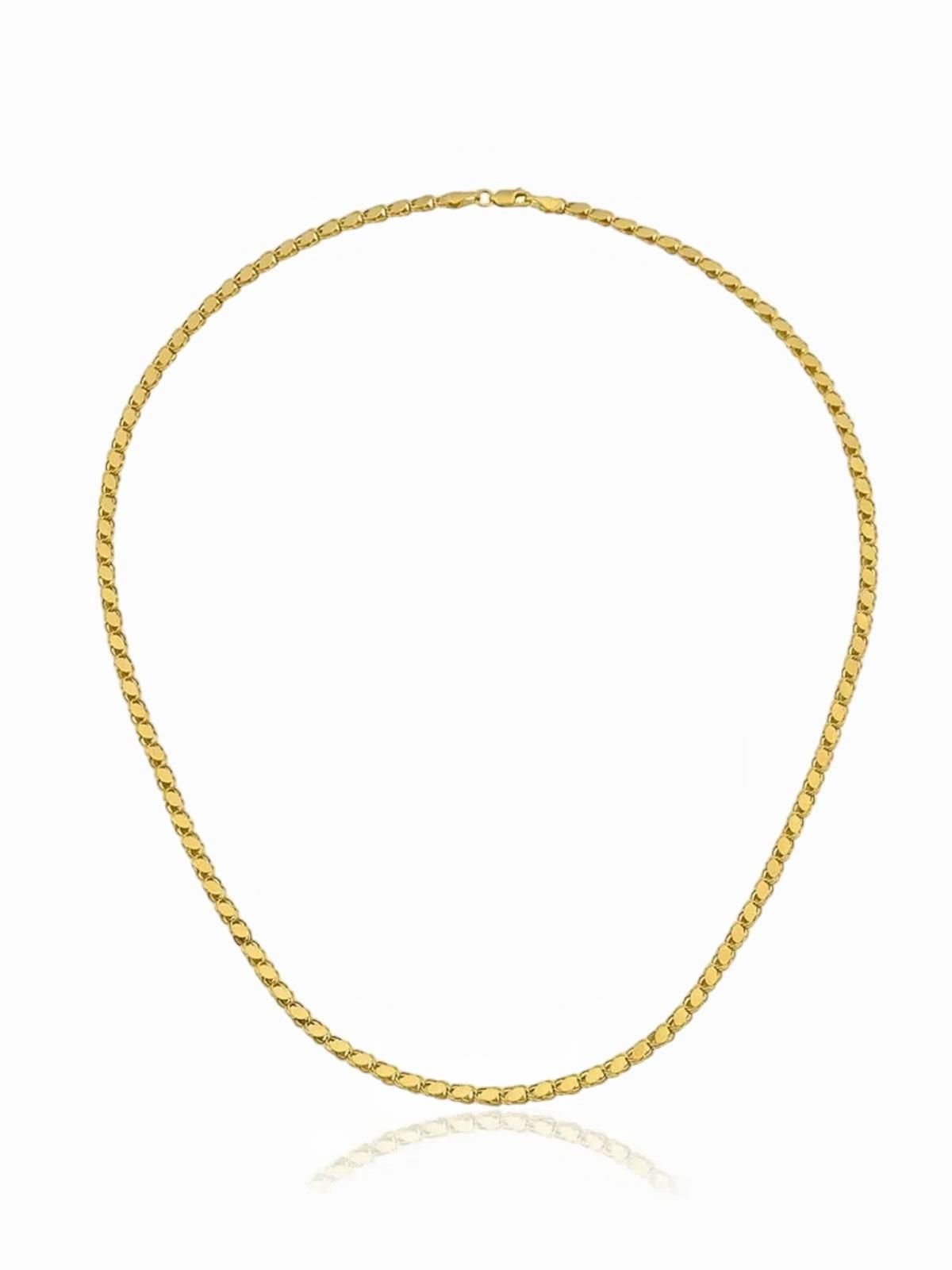 Halep Pullu Arpa Zincir 3 mm 14 Ayar Altın Kolye 55 cm