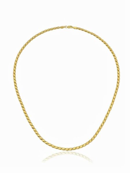 Halep Pullu Arpa Zincir 3 mm 14 Ayar Altın Kolye 55 cm