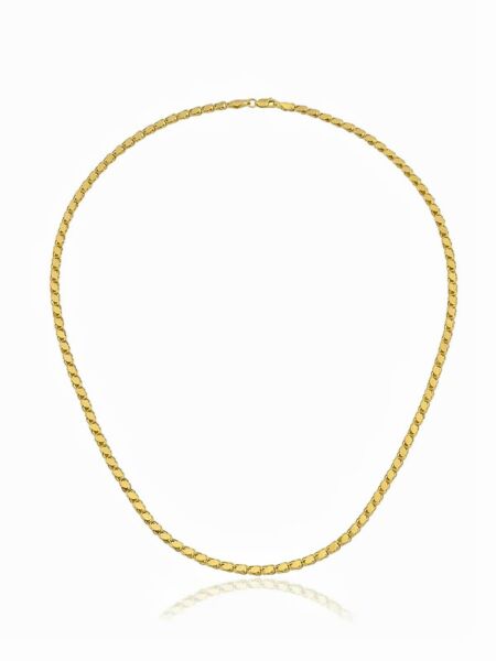 Halep Pullu Arpa Zincir 3 mm 14 Ayar Altın Kolye 55 cm