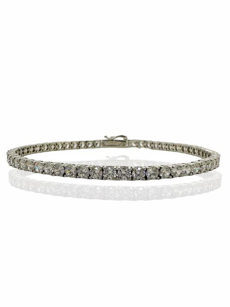 4.00 Carat Beyaz Altın Pırlanta Modeli Üst Kalite Suyolu Bileklik