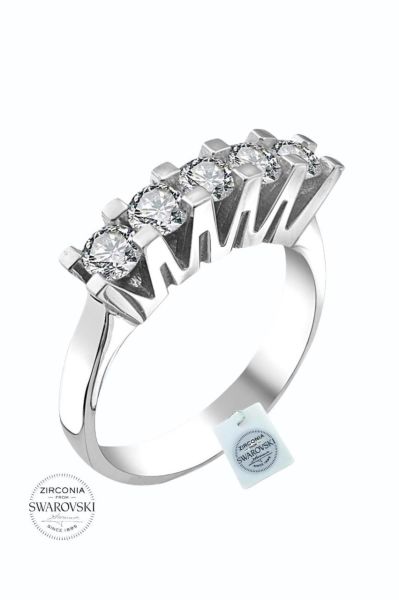Orijinal Swarovski Pırlanta Modeli Beştaş 925 Gümüş Yüzük