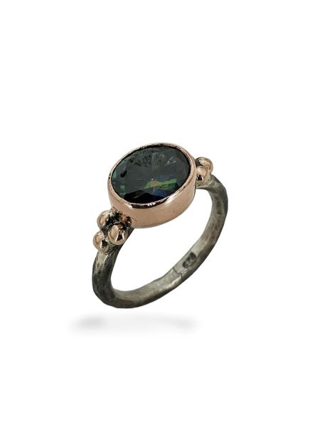 El Üretimi Mistik Topaz Taşlı Otantik 925 Ayar Gümüş Set Takım