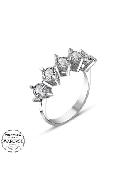 Orijinal Swarovski Pırlanta Modeli Beştaş 925 Gümüş Yüzük