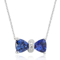 Pırlanta Safirli Bluecharm Kolye