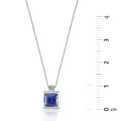 Pırlantalı Safir Kolye