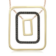 Siyah Safirli Rectangle Kolye