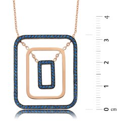 Safirli Rectangle Kolye