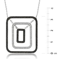 Siyah Safirli Rectangle Kolye