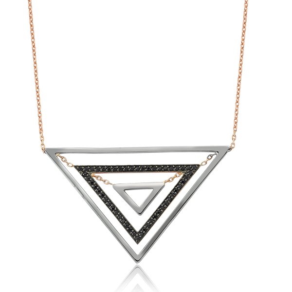 Siyah Safirli Triangle Kolye
