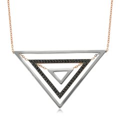 Siyah Safirli Triangle Kolye