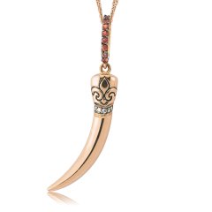 Pırlantalı Kırmızı Safir Fildişi Kolye
