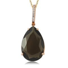 Pırlantalı Quartz Damla Kolye