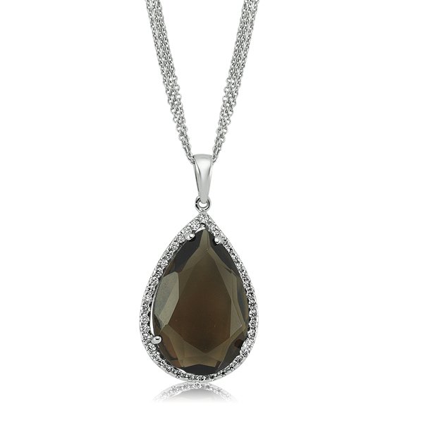 Pırlantalı Quartz Damla Kolye