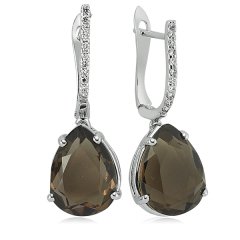 Pırlantalı Quartz Damla Küpe
