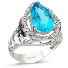 Pırlanta Blue Topaz Yüzük