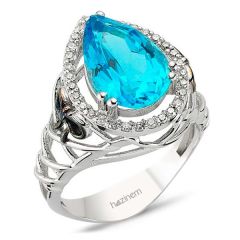 Pırlanta Blue Topaz Yüzük
