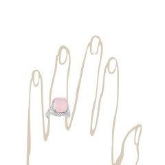 Pırlanta Pembe Quartz Yüzük
