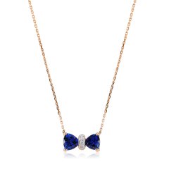 Pırlanta Safirli Bluecharm Kolye