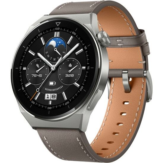 Huawei Watch Gt3 Pro 46MM Titanyum Kasa - Gri Deri Huawei