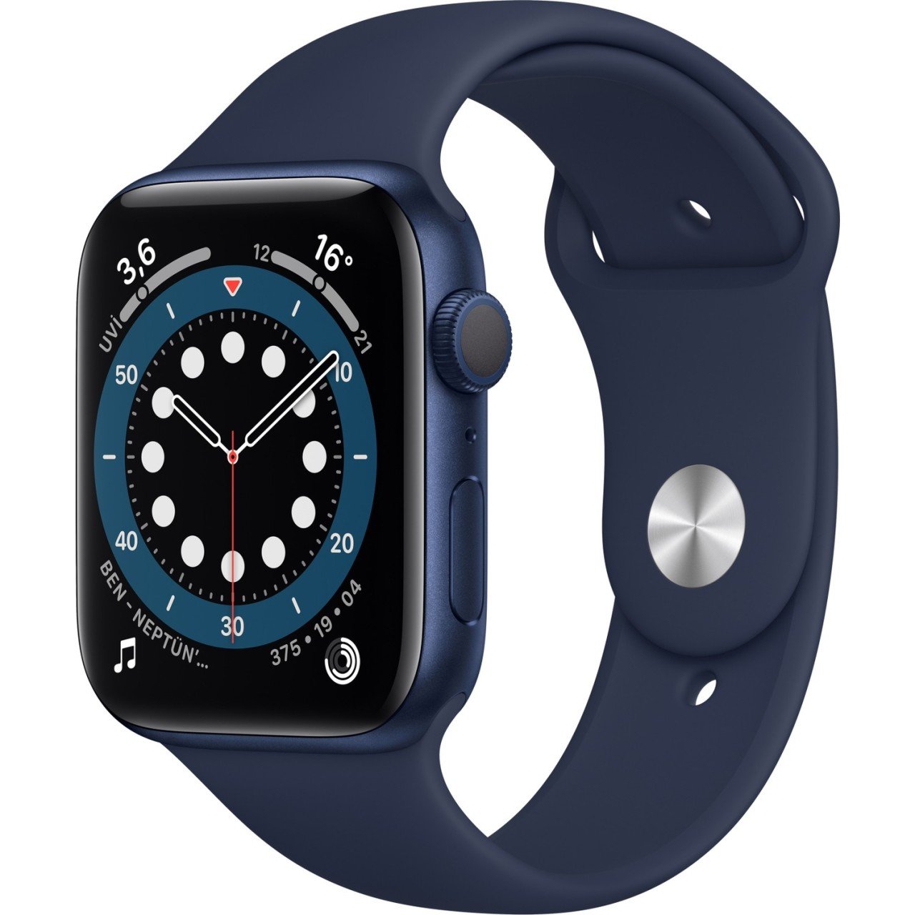 Apple Watch Seri 6 44mm GPS Blue Alüminyum Kasa ve Koyu Lacivert Kordon M00J3TU/A