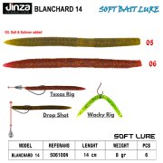 Jinza Hawk Blanchard 140 mm  8 gr Silikon Balık 6 Adet