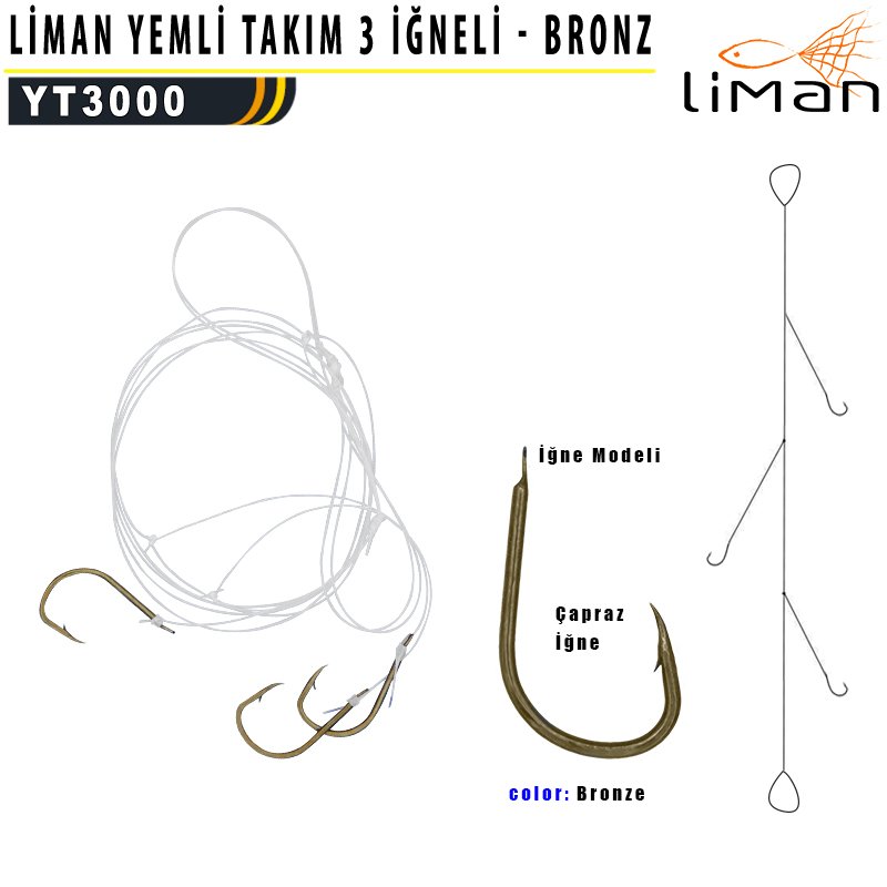 Liman Yemli Takım 3 İğneli - Bronz İğne