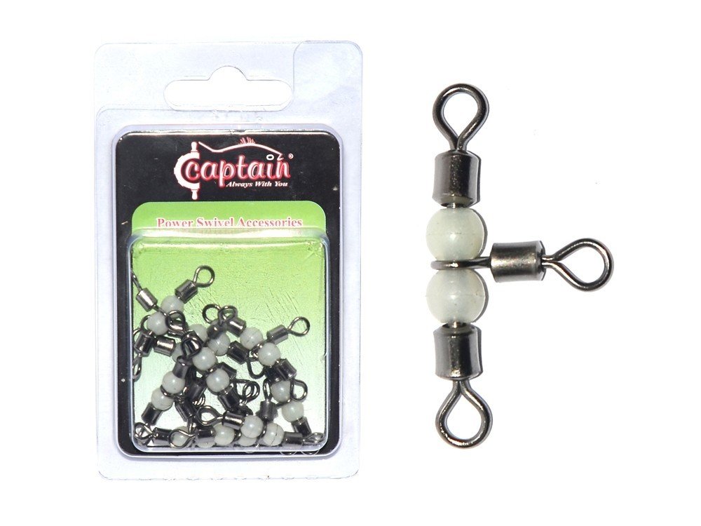 Captain 5048 Üçlü Boncuklu Fırdöndü 10'lu Paket Black Nikel