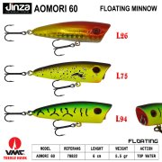 Jinza Aomorin 8 cm 5,5 gr  TopWater Maket Balık