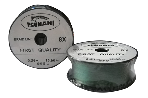 Tsunami Braid Line 250 Metre  8x 024mm