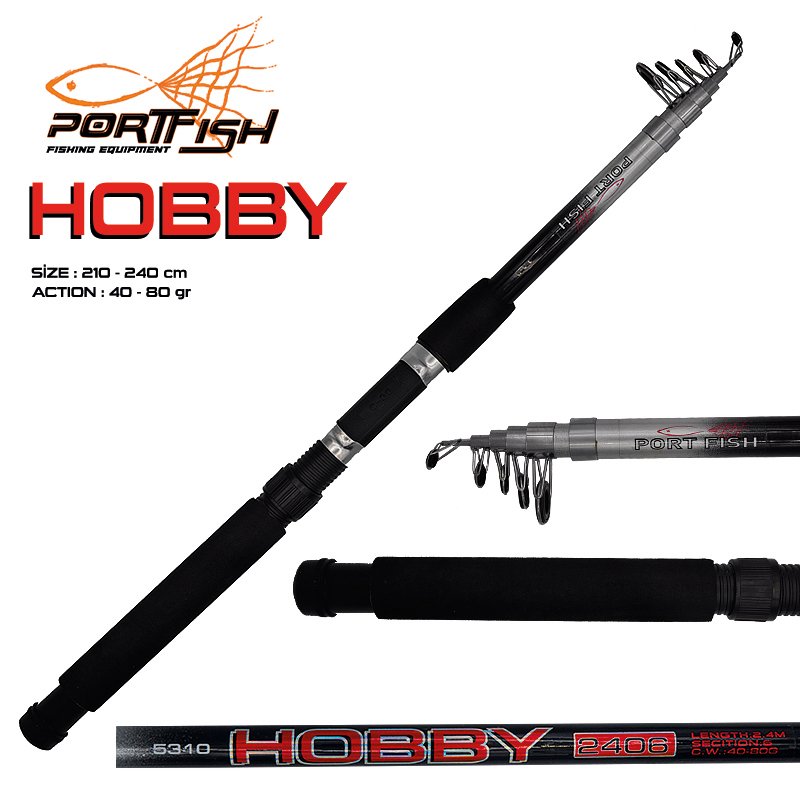 Portfish Hobby Teleskopik Fiber Olta Kamışı 180 cm 40-80 gr