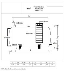 4m3 Tek cidarlı Akaryakıt Tankı