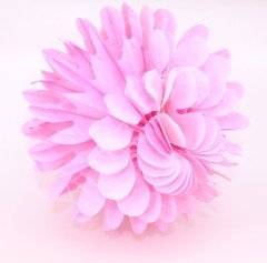 25 CM  PEMBE KAĞIT ÇİÇEK TOP SÜS