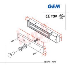 GEM Gianni Manyetik Kilit - Standart - İzleme Kontaklı - EM 300M