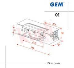 GEM Gianni Elektrikli Kilit Karşılığı - Standart Tip - Fail Secure - GK 510