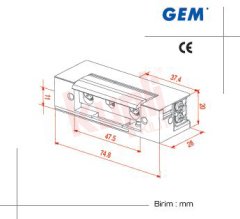 GEM Gianni Elektrikli Kilit Karşılığı - Standart Tip - Fail Safe - GK 500