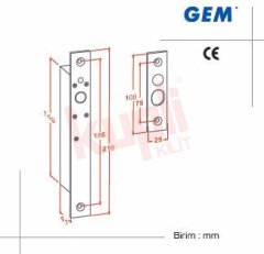 GEM Gianni Elektrikli Kapı Sürgüsü - Gömme Tip - Fail Safe - EB 195