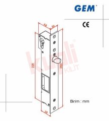 GEM Gianni Elektrikli Kapı Sürgüsü - Gömme Tip - Fail Secure - EB 261M
