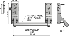 Demka Çelik Gövdeli Panik Bar