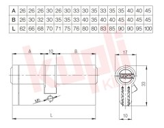 Kale 68 mm Tuzaklı Sistem Çelik Pimli Silindir 26+10+32 - 164KTBS