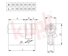 Kale 41 mm Standart Yarım Mandallı Silindir Çelik Pimli 05+10+26 - 164M