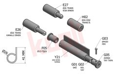 Demka Yaylı Yangın Menteşesi 26 mm Kesik