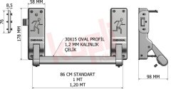Demka Çelik Gövdeli Panik Bar - Kılıflı