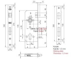 Kale Standart Silindirli Daire Kilidi Rulmanlı - 35mm