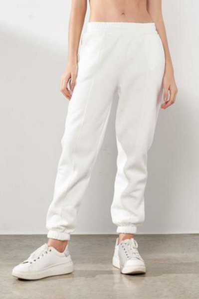 Perfect Önden Dikişli Cepli Ekru Jogger