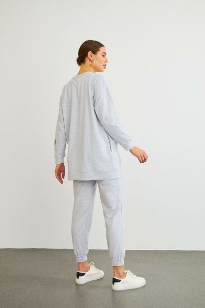 Houston Pamuklu Oversize Gri Alt Üst Takım