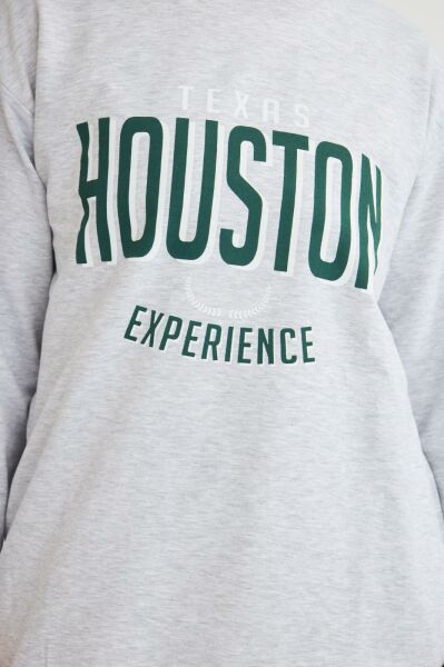 Houston Pamuklu Oversize Gri Alt Üst Takım