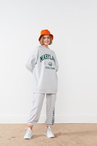 Maryland Pamuklu Oversize Gri Takım