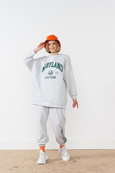 Maryland Pamuklu Oversize Gri Takım