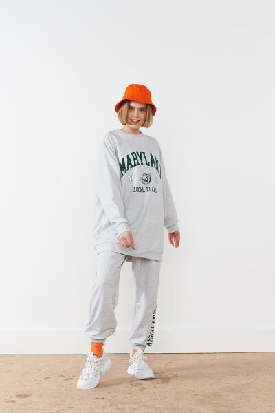 Maryland Pamuklu Oversize Gri Takım